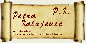 Petra Kalojević vizit kartica